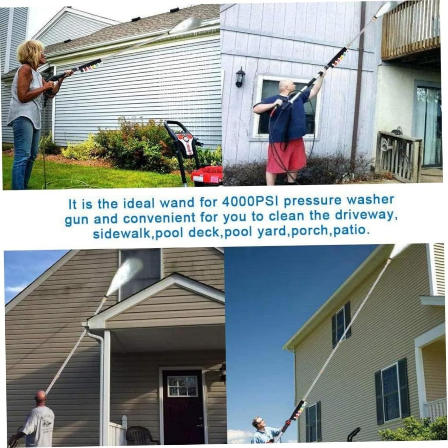 Gutter Cleaning Tools Pressure Washer Extension Wands - 120 Inch Telescoping Power Washer Gutter Cleaning Tool with 6 Nozzle Tips, Window Cleaner Attachment image number 6