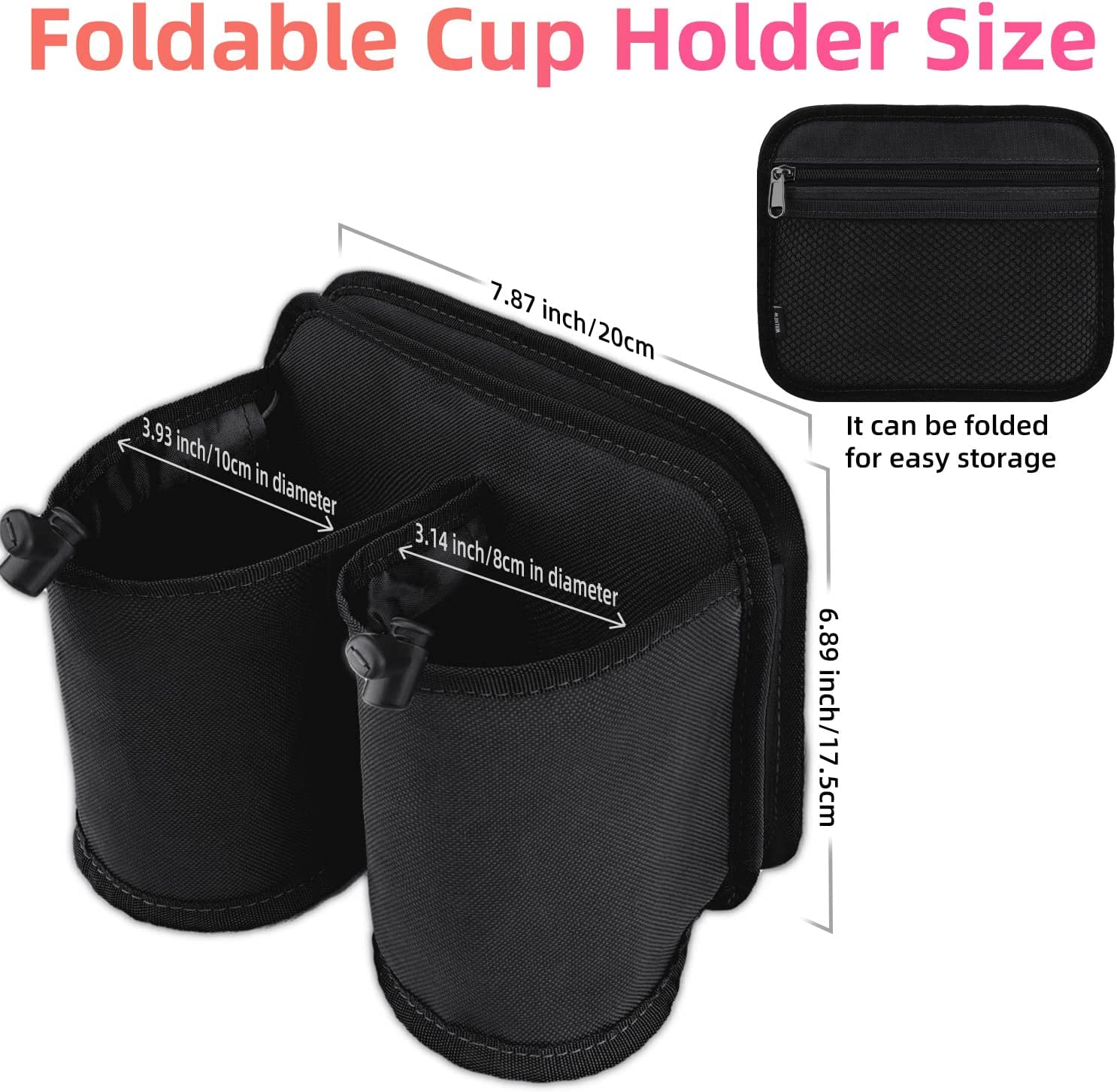 WALNEW Luggage Travel Cup Holder Hands-Free Drink Caddy Attachment Drinks Carrier for Drink Beverages Coffee Mugs Fits Roll on Suitcase Handles Travel Accessories - Blue image number 6