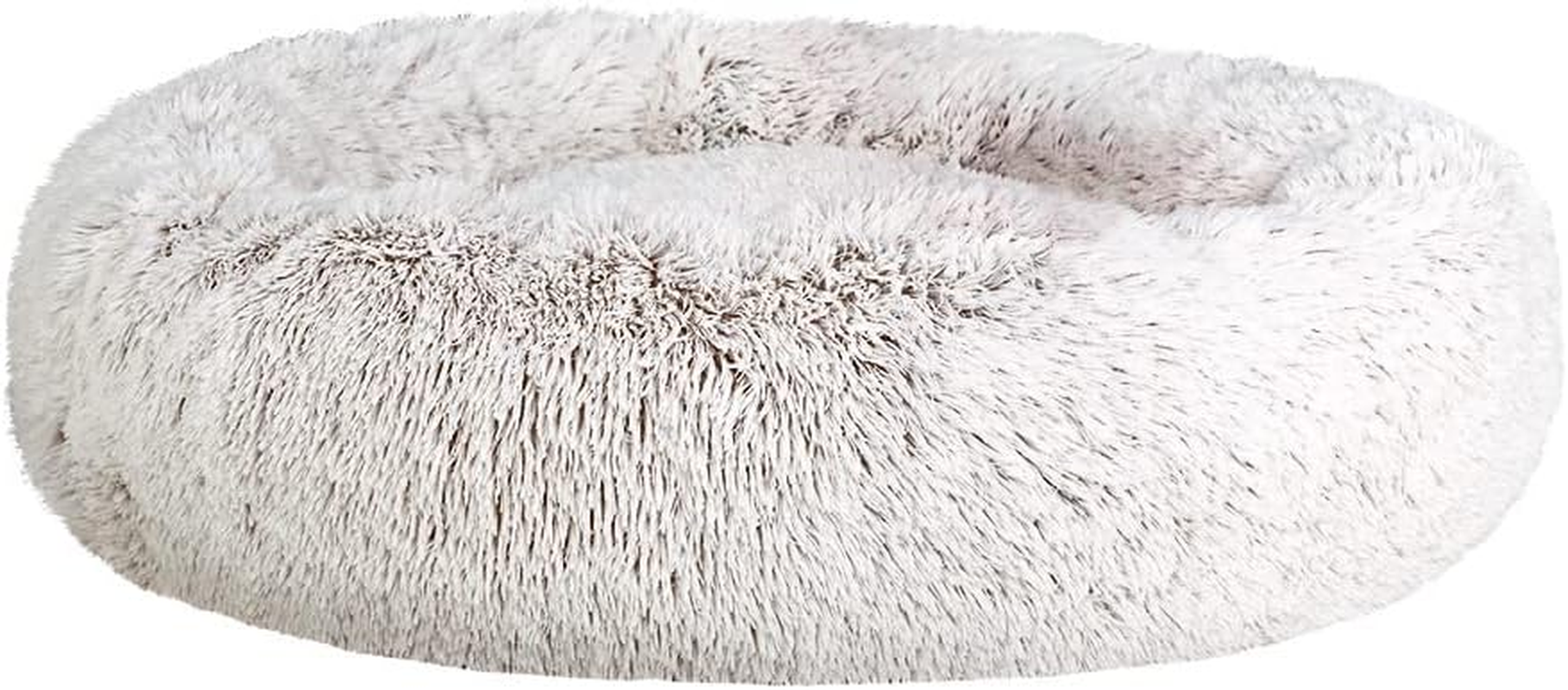 I.Pet Dog Bed, 90Cm Polyester Cotton Large Calming Cat Pet Rabbit Beds for Cats and Dogs, Washable Fluffy Comfy Ultra Soft Non-Slip Sleeping Removable Cover White image number 3