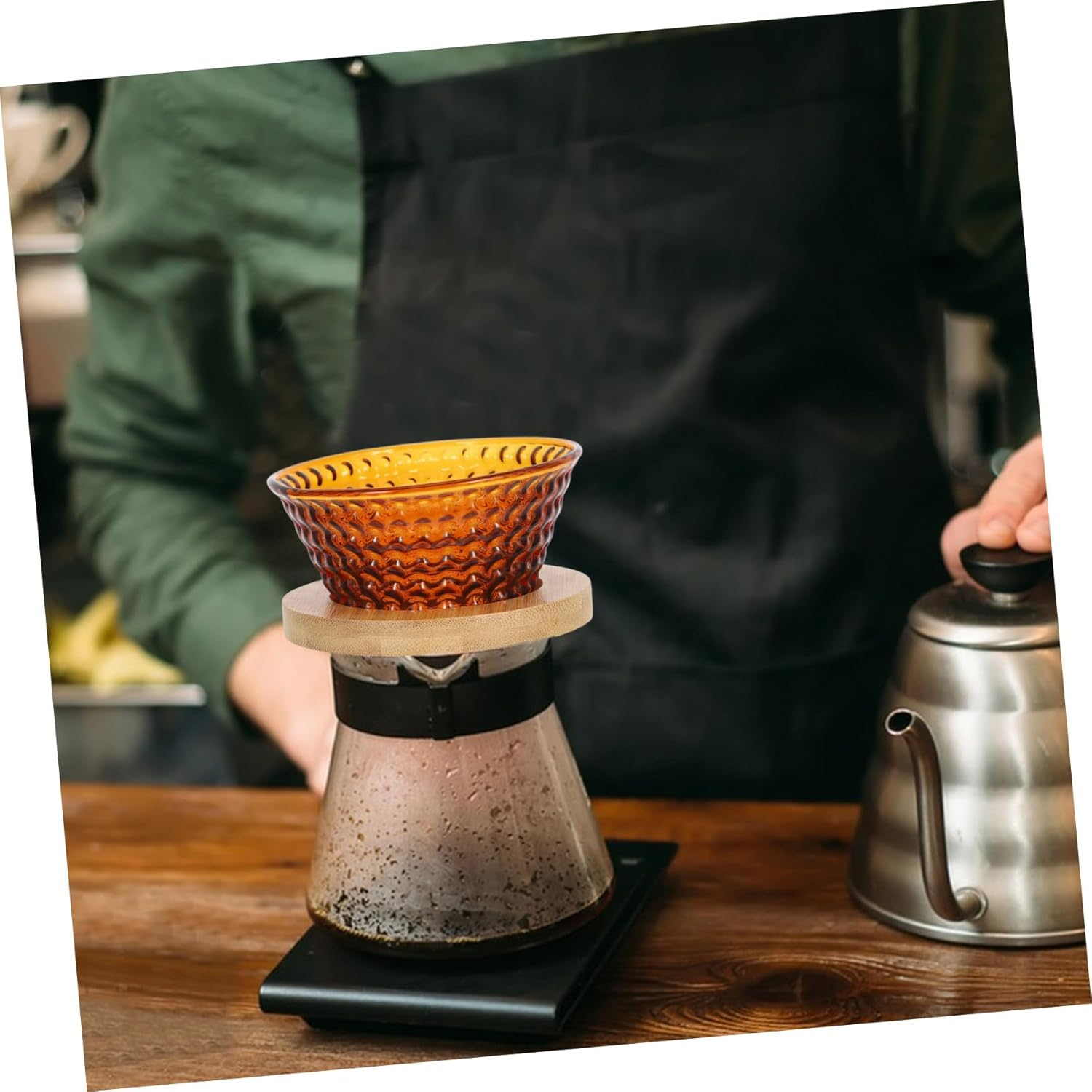 Zerodeko Coffee Filter Cup Hand-Poured Glass Dripper Tea Dripper Funnel Espresso Brewing Tool image number 4