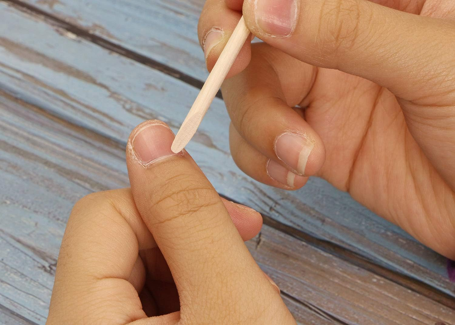 Mini Skater 2.9Inch Small Orange Wood Nails Sticks Smooth No Splinters Nail Polish Cuticles Pusher Remover for Cleaning Manicures Pedicures Care Tools Salon & Home Used(50) image number 2