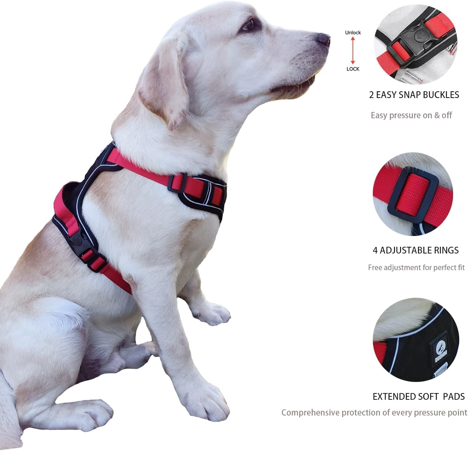 Esenlong No Pull Dog Harness with Leash and Handle Reflective Puppy Vest for Easy Control image number 5