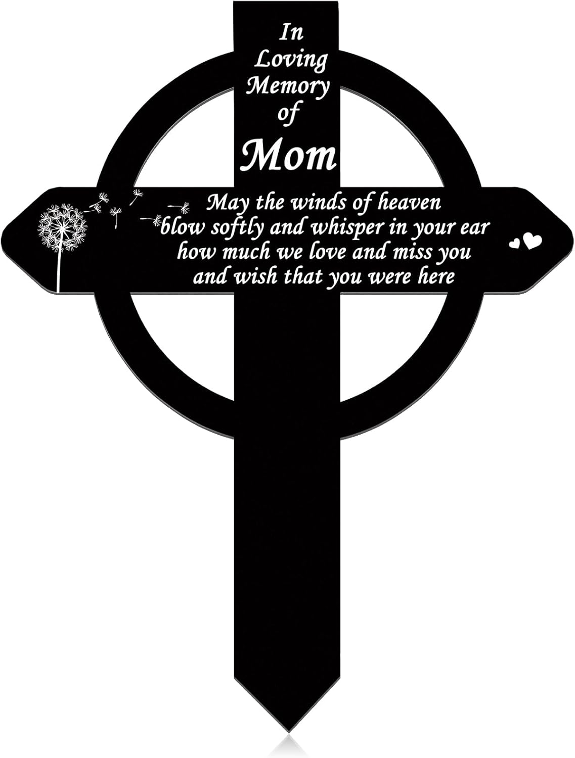 Buryeah Cross Memorial Stakes Grave Decorations for Cemetery Metal Plaque Markers Cross Plaques Sympathy Garden Stake Waterproof Garden Cemetery for Grave Yard (Mom) image number 1