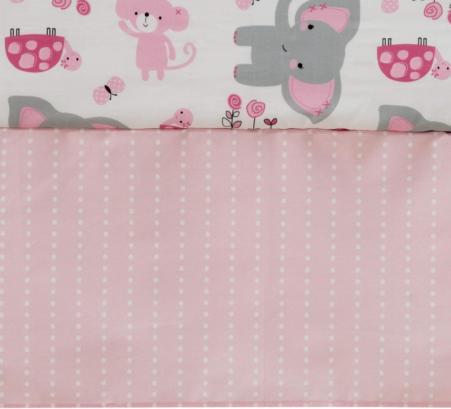 Bedtime Originals Twinkle Toes Jungle Elephant 3 Piece Bedding Set, Pink/White image number 3