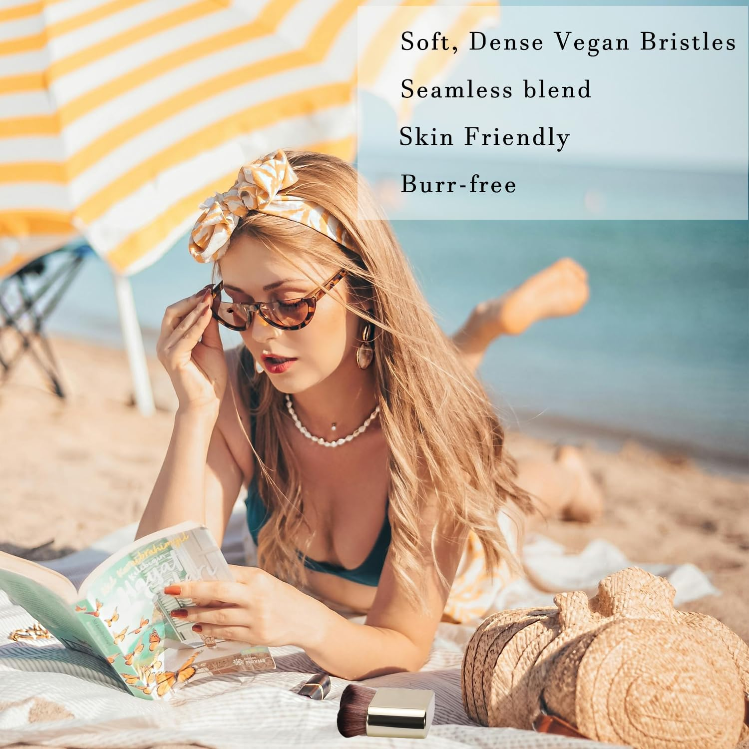 Self Tanner Brush Makeup Brush for Face and Body Foundation Perfect Flawless Leg Application for Powder Blush Eyeshadow and Sunscreen Cream (2 Pcs) image number 2