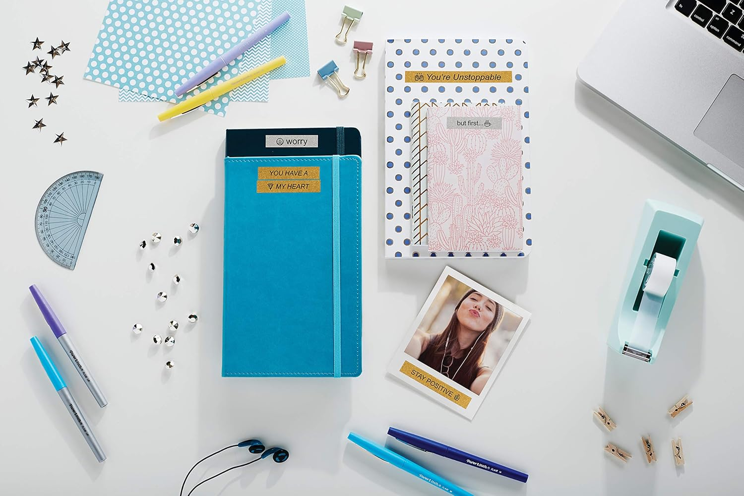 DYMO COLORPOP Authentic Label Maker Tape, 1/2" W X 10' L, Black Print on Gold Glitter, D1 Standard - Black On Gold Glitter image number 2