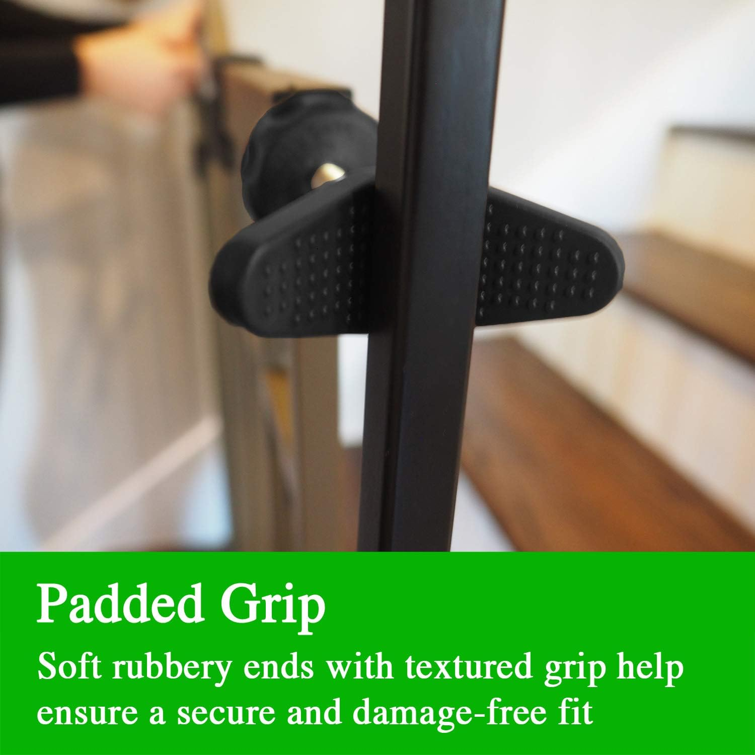 Extra Long Stair Banister Adapter Y-Spindle Rods 2 Pack for Pressure Mounted Baby and Pet Safety Gates (8Mm, Black) image number 1