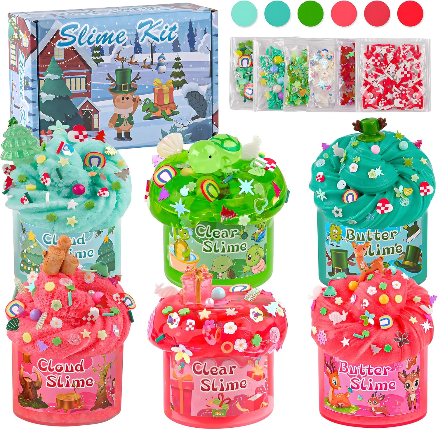 6 Packs Galaxy Slime Kit - Cloud Slime, Butter Slime & Clear Space Slime for Kids with Slime Add-Ins, 360Ml Slime Kit for Boys & Girls Birthday Halloween Christmas Easter Party Favors (Galaxy)