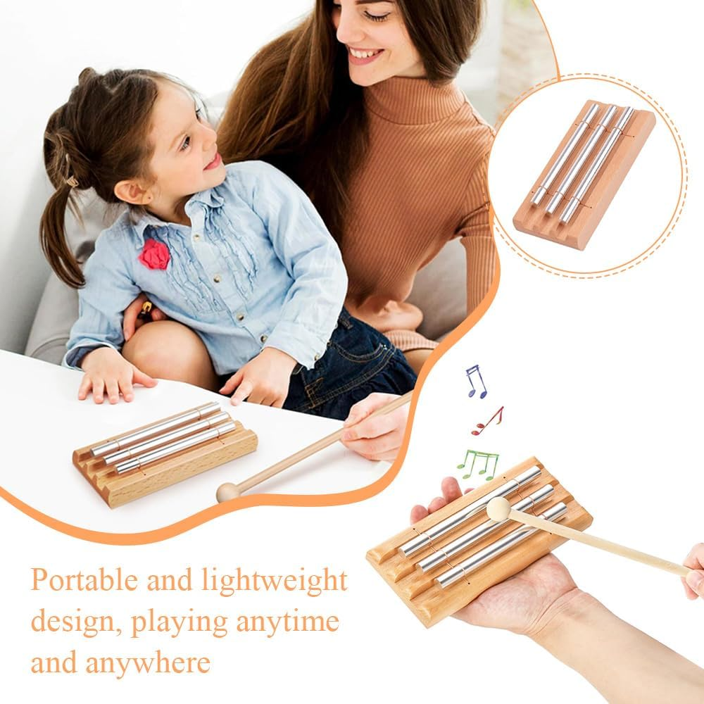 Percussion Chimes,Polyphony Bells,Meditation Chime,Wooden Percussion Instrument,For Prayer, Yoga, Eastern Energy Healing, Mindfulness and Sound or Rhythm Development with Gavel image number 1
