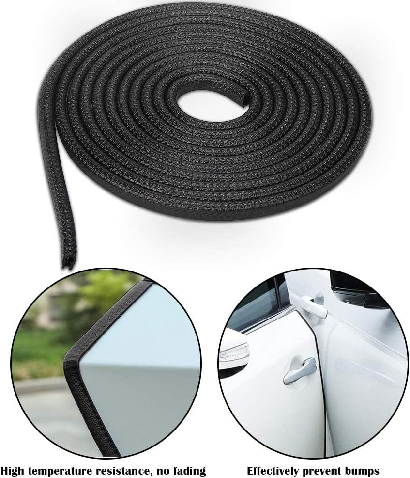 QBUC Car Door Edge Guards,13Ft(4M) Rubber Clip Seal U Shape Edge Trim Guard Protection Car Door Protection Fit for Most Models image number 1