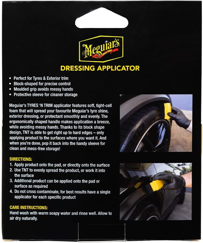 Meguiar'S Tyres 'N Trim Dressing and Protectant Applicator - Featuring Soft, Tight-Cell Foam to Spread Your Favourite Meguiar&rsquo;S Tyre Shine, Exterior Dressing, or Protectant Smoothly and Evenly image number 3