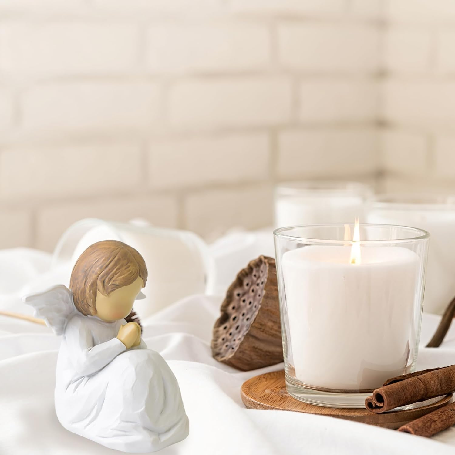 Guardian Angel Statue, Angel Figurines for Women, First Communion Gifts for Girls, Resin Prayer Angels, Hand-Painted Faith Corner Decor, Baptism Christmas Memorial Gift image number 3