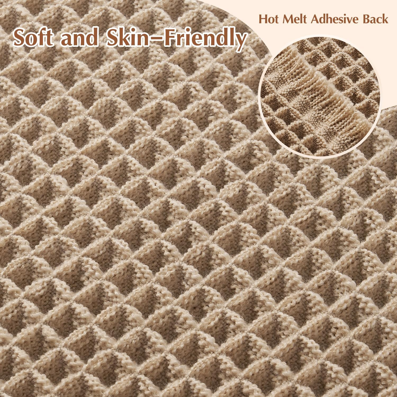 Rvolst Bath Mat Rug for Bathroom Waffle Woven Bathroom Mat Super Absorbent Machine Washable Non Slip Farmhouse Boho Bathroom Rug 46X77Cm Brown