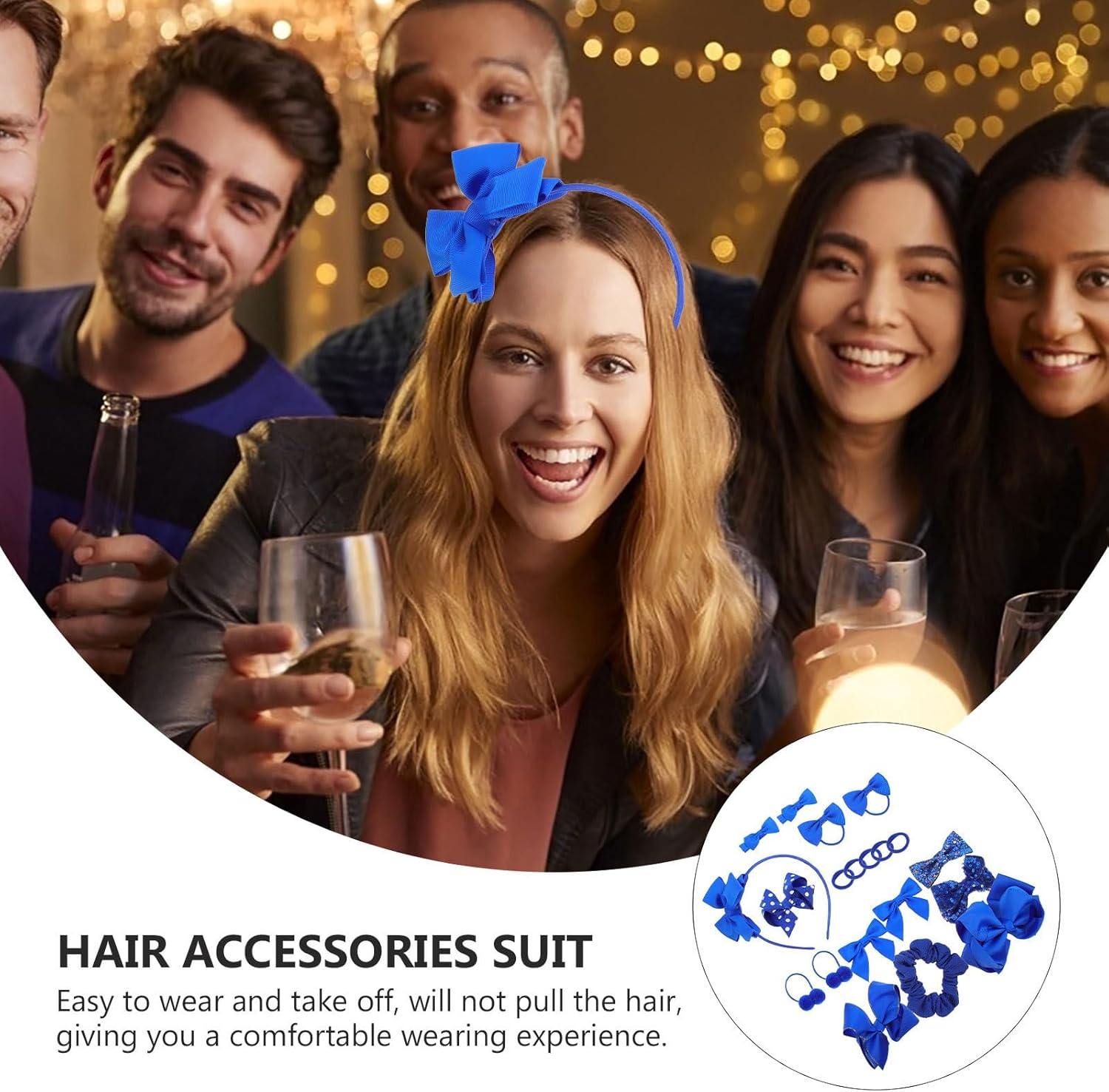 20Pcs Royal Blue Hair Accessories Set &ndash; Hair Bows, Clips, Scrunchies, and Headband for School and Everyday Use