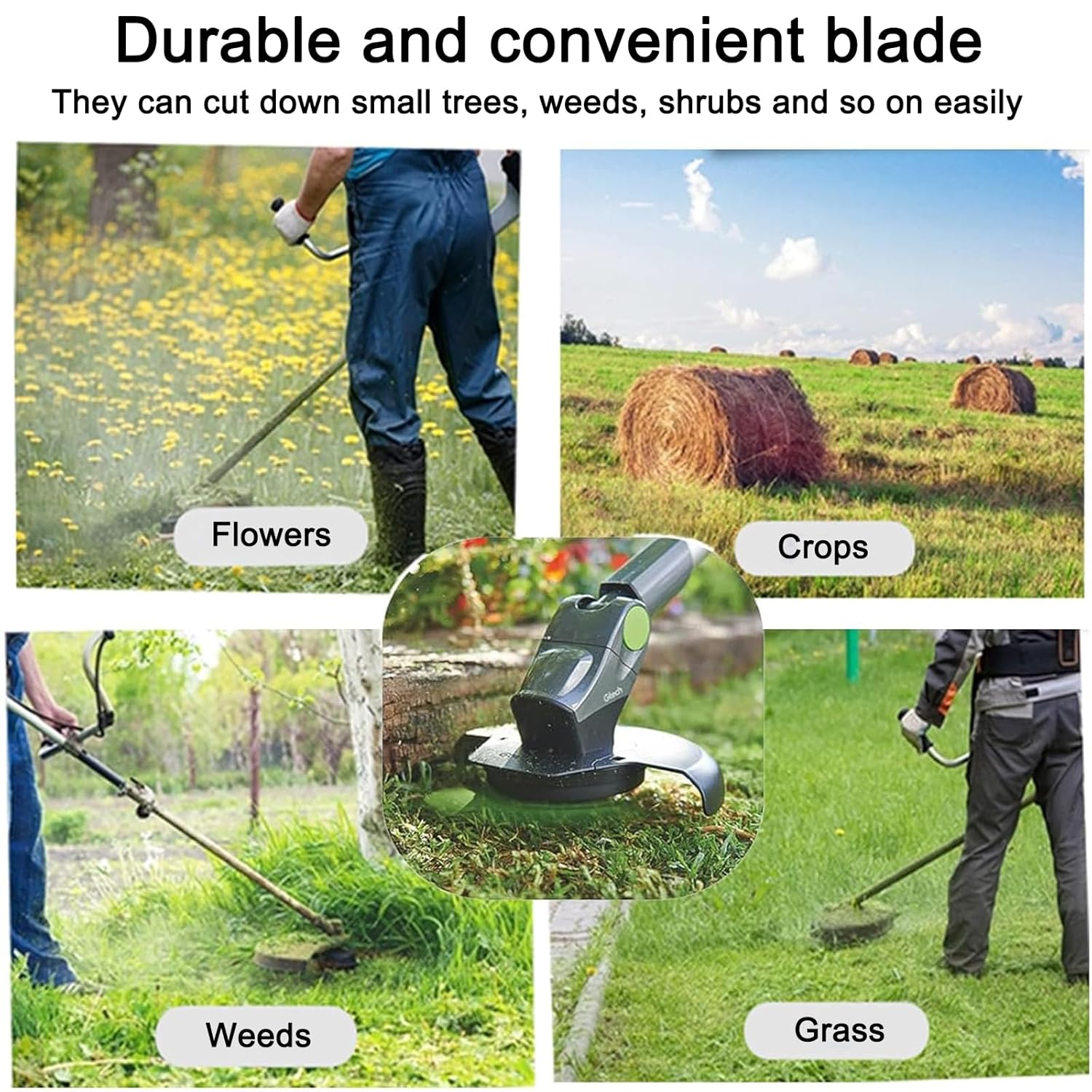 9" 36-Tooth & 10" 3-Tooth Brush Cutter Blade Set with Universal Adapter - Carbide Steel & Carbon Steel Trimmer Blades image number 4