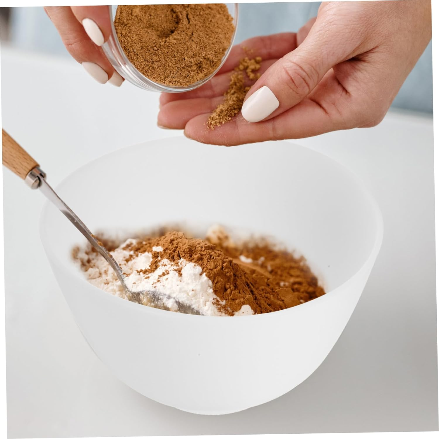 MERRYHAPY Silicone Bowl for Home Use Odorless Anti-Drop Mask Mixing Prep Measuring Bowl White Reusable for Facial Masks - Green image number 5