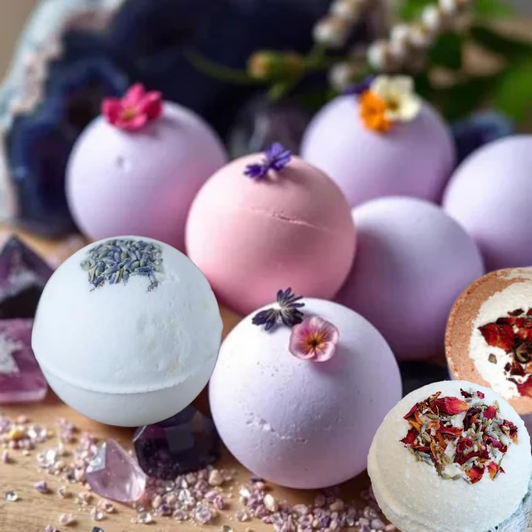 Handmade Crystal Bath Bombs with Hidden Jewellery, Essential Oils (Inner Peace) image number 5