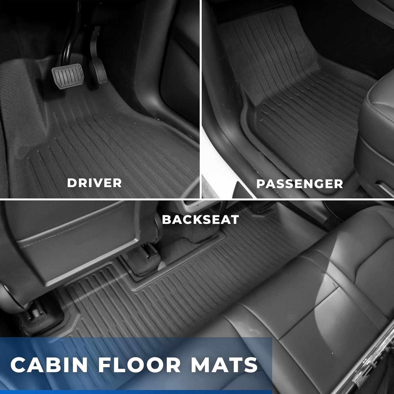 TESSERATI Juniper Tesla Model Y 3D Floor Mats Complete Premium Protection 9 Piece Set | 2025 Onwards Driver/Passenger/Rear Passenger/Boot/Frunk/Underboot/Fold down Seats (2025 Juniper Tesla Model Y) image number 6