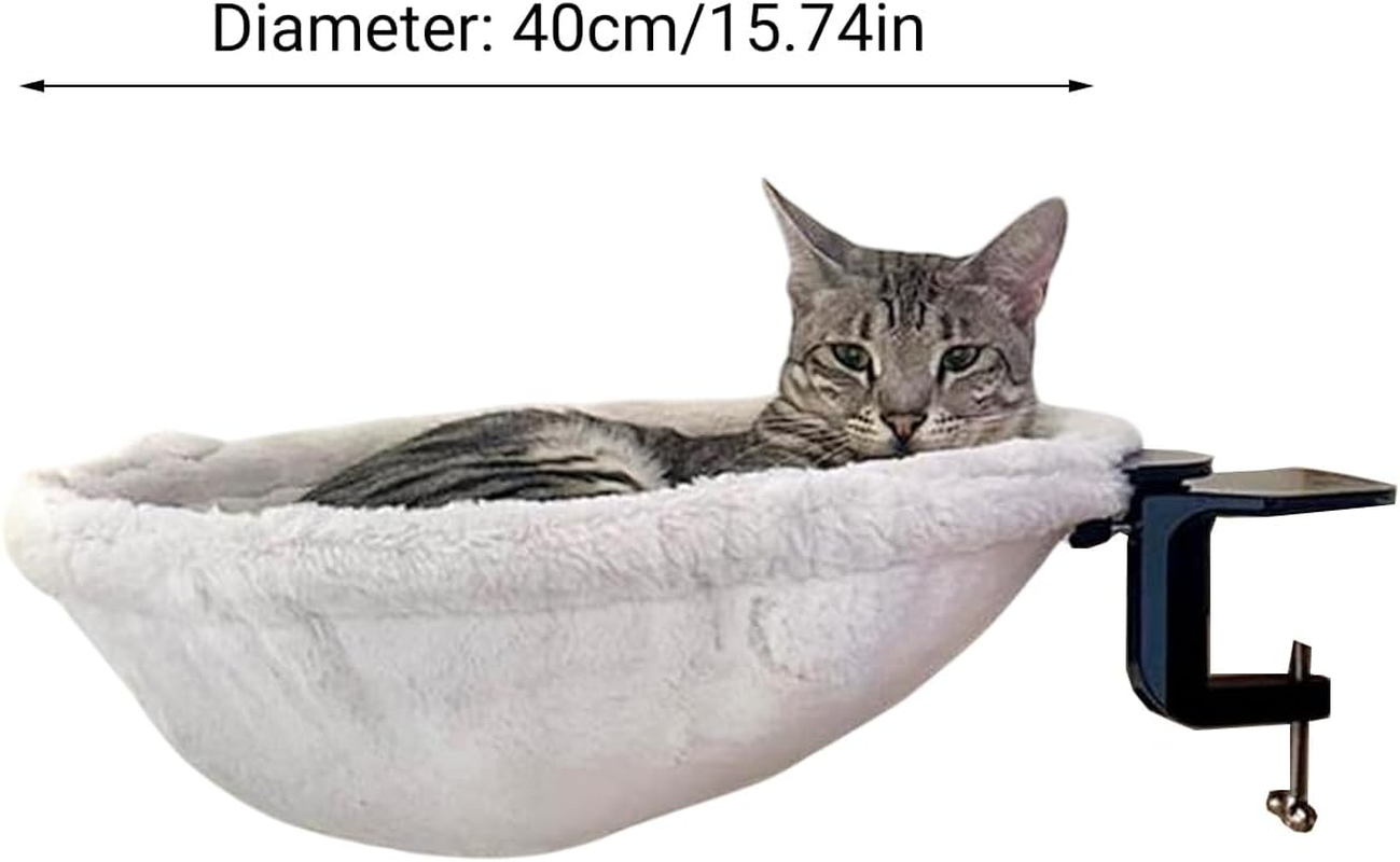 AIMALL Adjustable Desk Cat Hammock, Ergonomic Space-Saving Cat Bed with Comfortable Soft Material for Kittens & Small Pets - Rotating, Easy to Install, Space-Efficient Pet Supplies