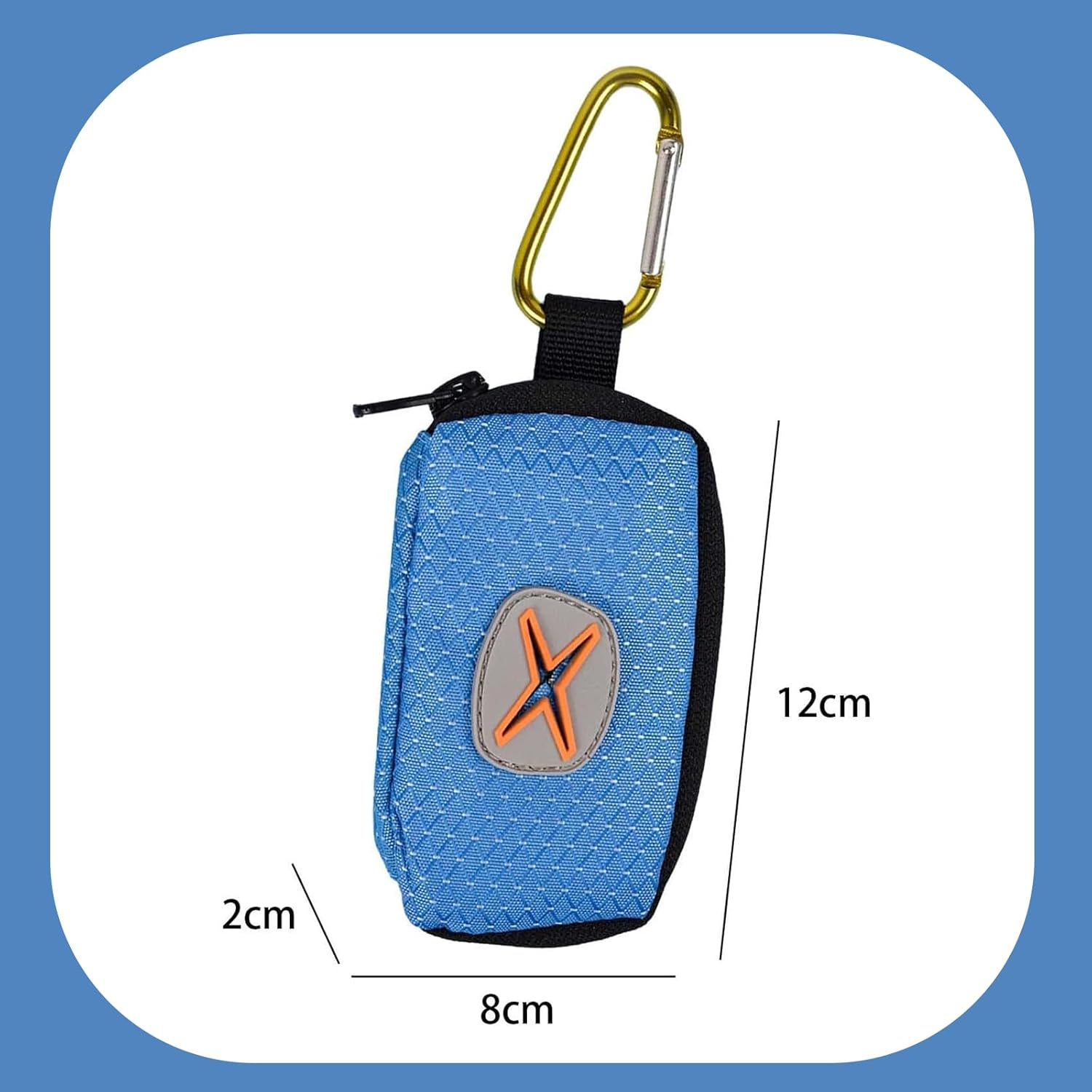 Fokmuaex Dog Poop Bag Dispenser with Zipper Pouch, Leash Attachment Waste Bag Holder, Portable Poop Bag Carrier for Dog Walking, Hiking & Travel (1 Pack) (Blue) image number 6