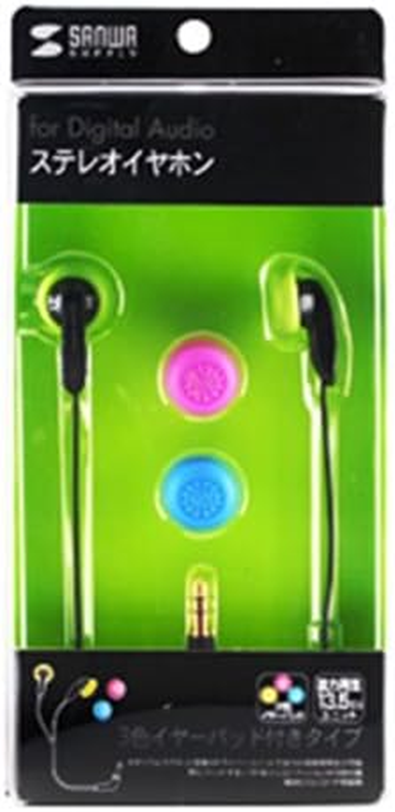 Sanwa Supply MM-HP112BK Stereo Earphones, Black image number 2