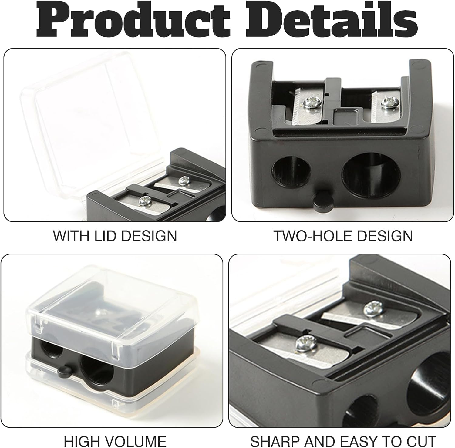 2 X Makeup Sharpener/Cosmetic Sharpener (Black 4) image number 1