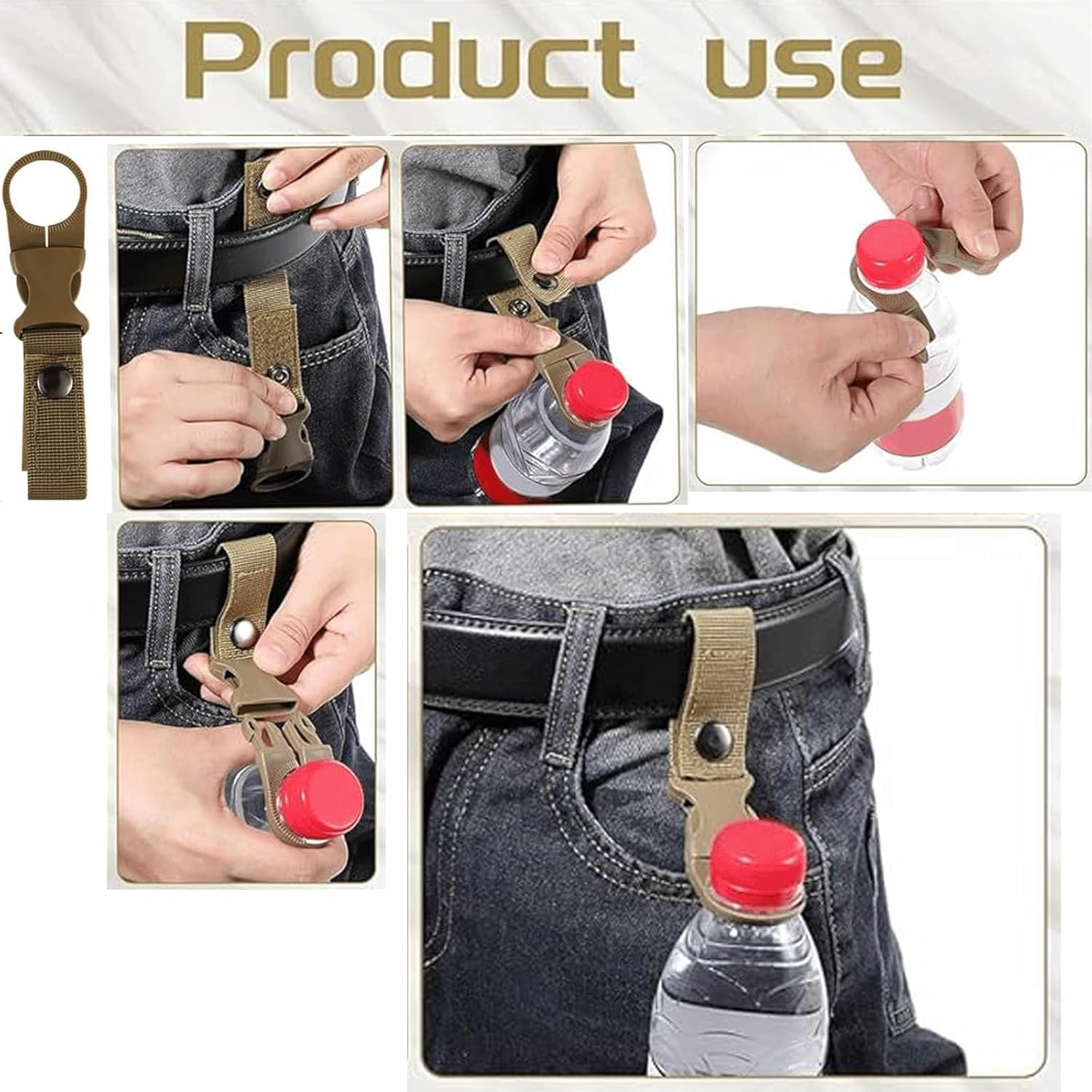 4Pcs Hanging Bottle Buckle Clip Carabiner, Secure Carabiner Keychain for Camping, Hiking, Travel, Sports for Outdoor Camping Hiking Traveling image number 3