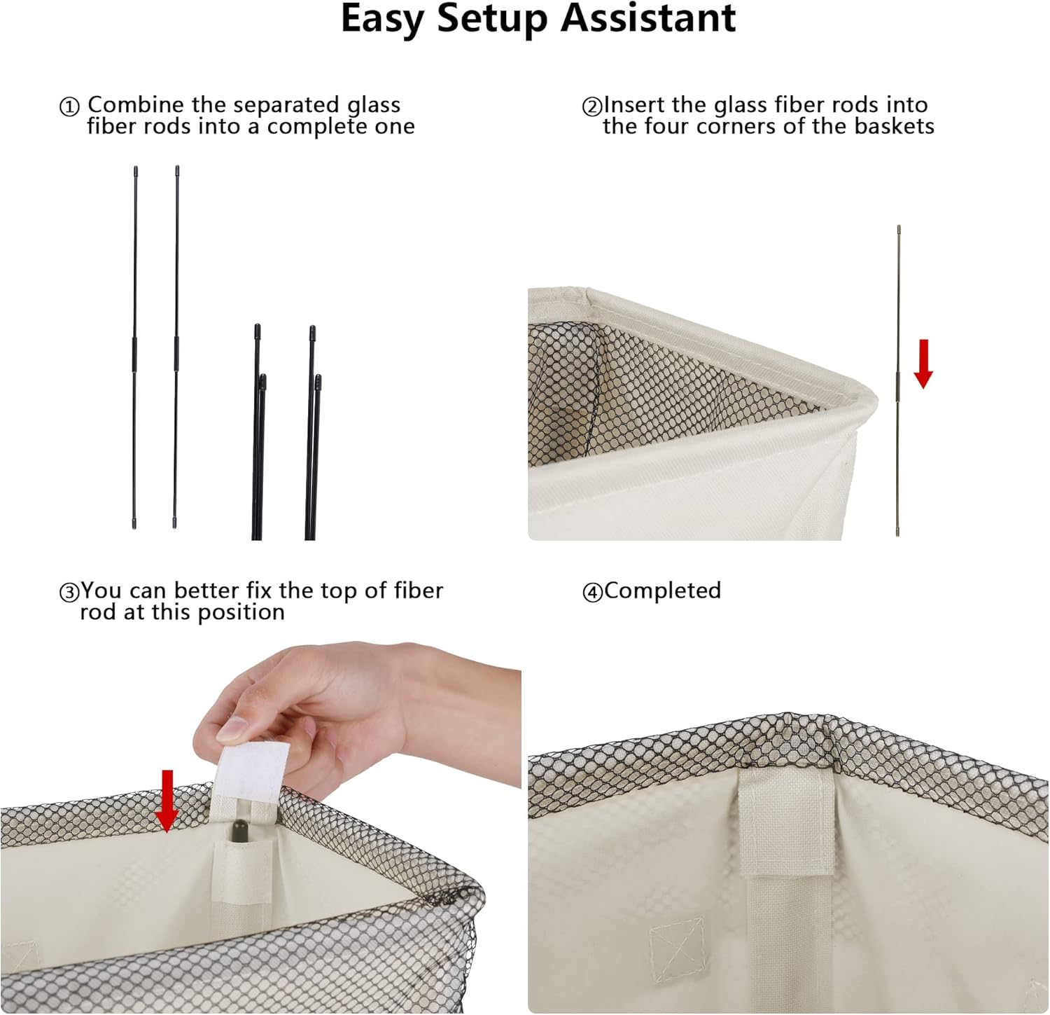 Odonata Slim Laundry Hamper Handles Collapsible Laundry Basket Thin Dirty Clothes Basket Narrow Laundry Bag Foldable Dirty Hamper 45L (Beige) - Animal image number 2