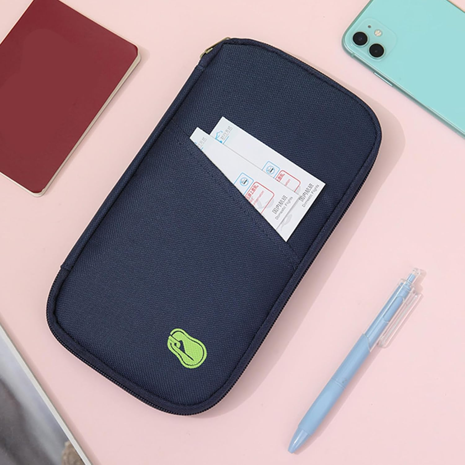 [Xinsheinelry] Mesh Pocket for Efficient Airport Security Check and Ergonomic Design Organized Compact Travel Document Credit Card Passport Holder