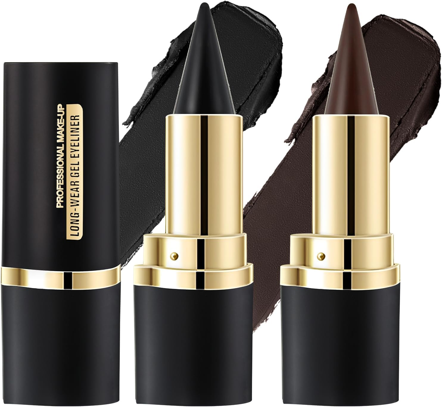 Noerrors 2 Colours Black Brown Eyeliner Pens, Waterproof Cream Waterline Eye Pen, Smudge-Proof Smokey Eye Liner Pen, Quick Drying Long Lasting Eye Makeup image number 5