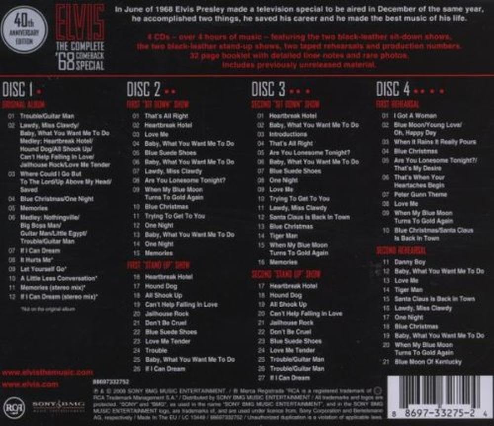 Elvis Presley - COMPLETE '68 COMEBACK : 4CD SET image number 2
