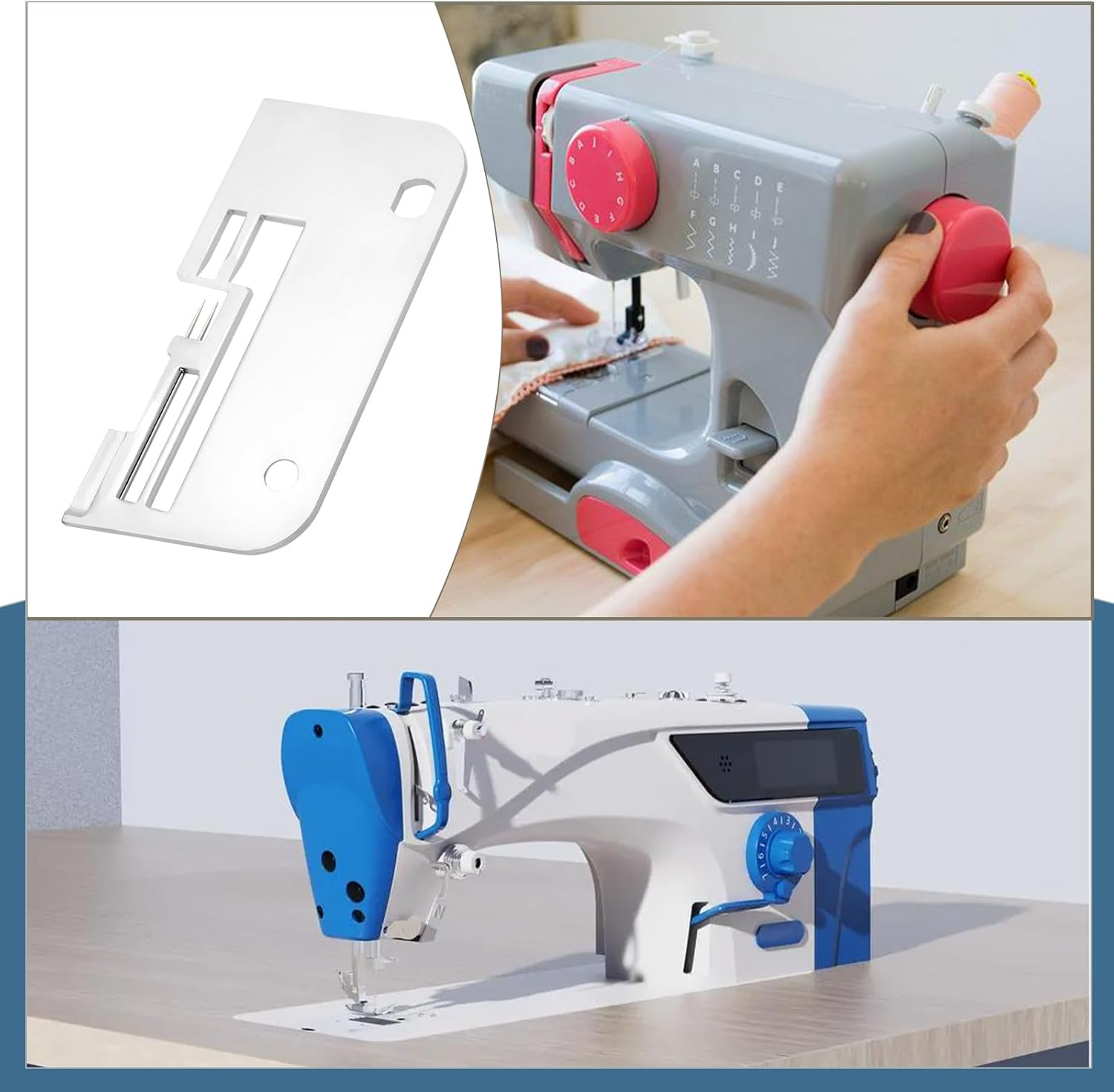 VGOL Sewing Machine Needle Plate #788601007 Needle Plate Metal Needle Plate Compatible with Janome Serger 1110DX, 434D, 504D, 634D, 788D, 8002D