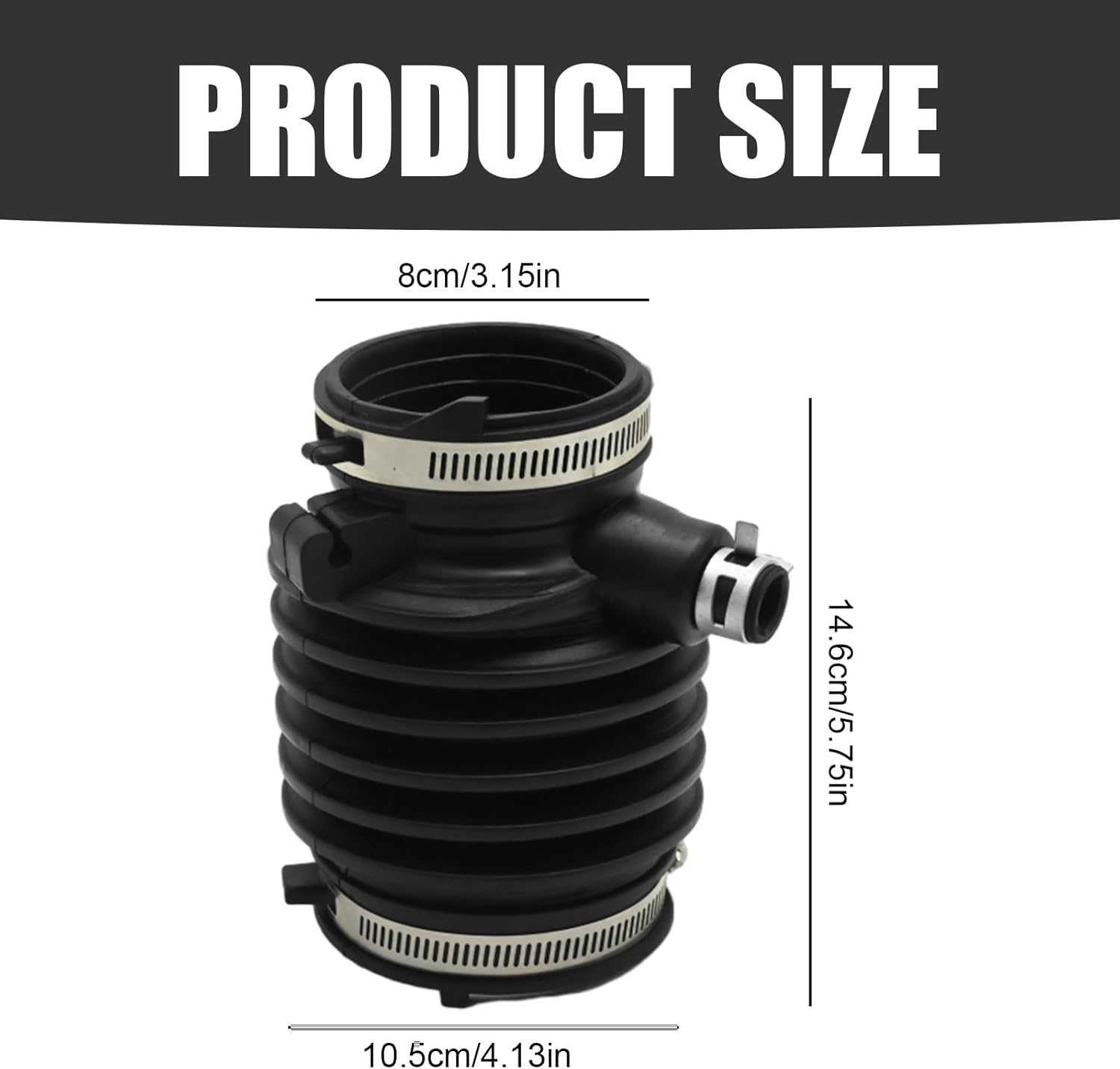 Hoypeyfiy 17228-5G0-A00 Air Intake Hose Rubber with Clamps, Air Intake Hose Tube Replacement for Honda Accord 3.5L 2013 2014 2015 2016 2017, Replaces 696-049 image number 4