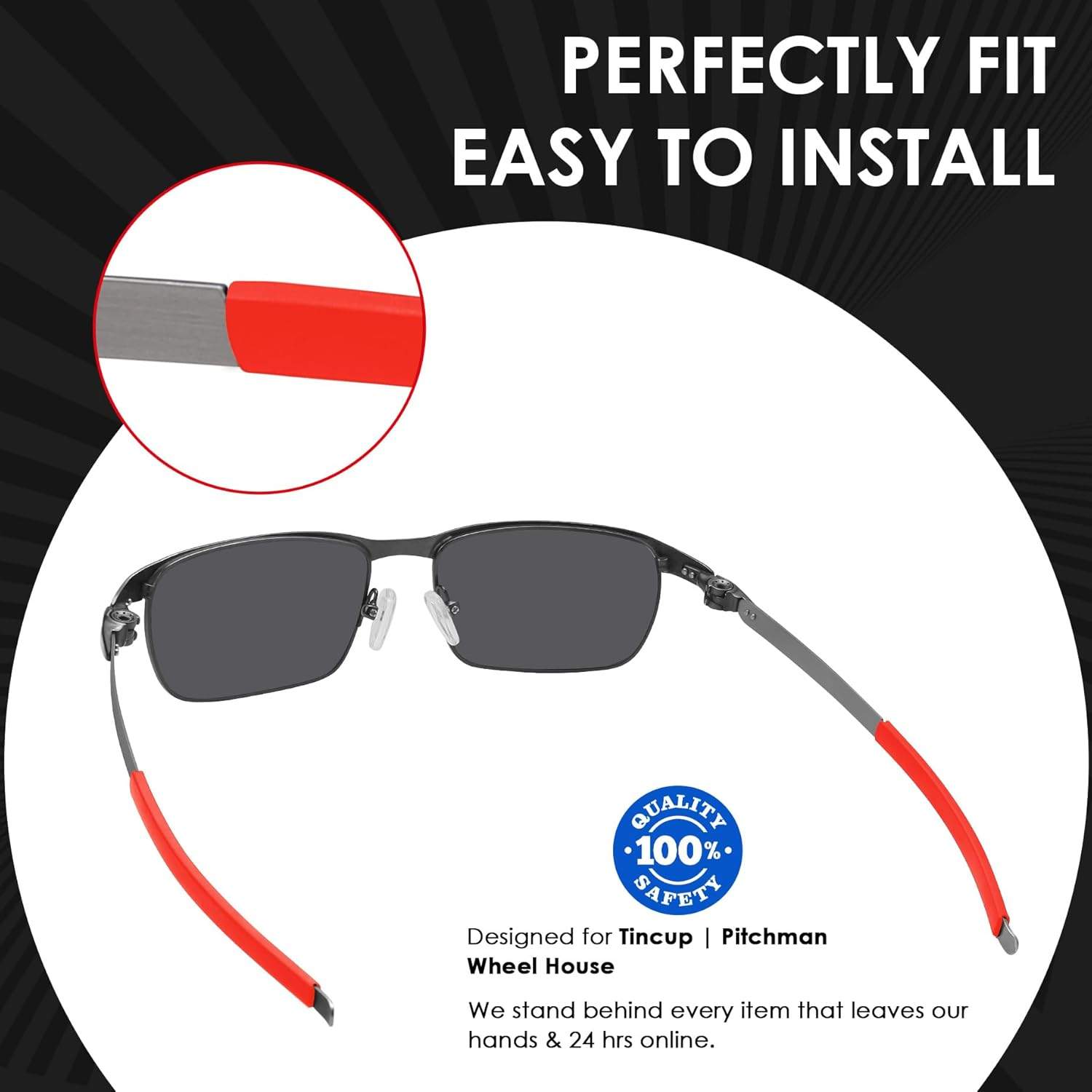 BLAZERBUCK Replacement Ear Socks for Oakley Tincup/Pitchman/Wheel House Eyeglass image number 3