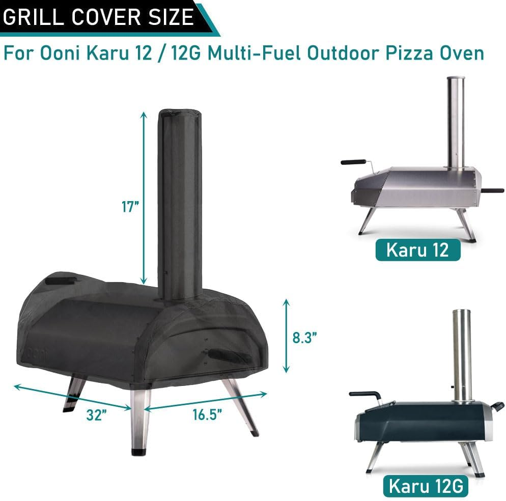 ZJYWSCH Pizza Oven Cover for Ooni Karu 12 12G Multi-Fuel Pizza Oven 600D Heavy Duty Portable Gas Wood Pizza Oven Cover Ooni Karu 12 12G Outdoor Waterproof image number 1