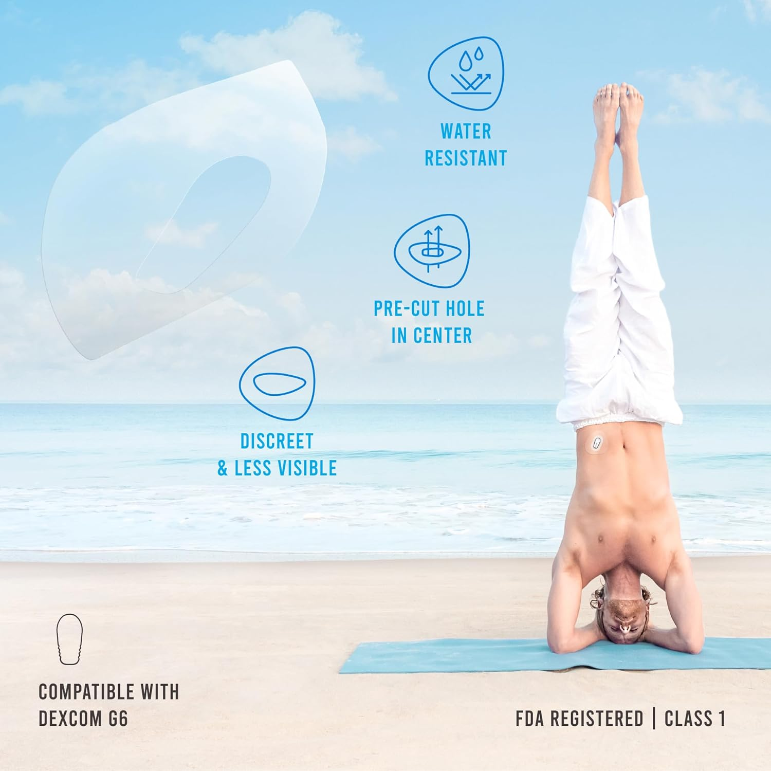 NOT JUST a PATCH CGM Sensor Patches for Dexcom G6 (20 Pack) - Durable Protection for 10-14 Days - Clear Transparent Pre-Cut Dexcom G6 Adhesive Patches image number 6