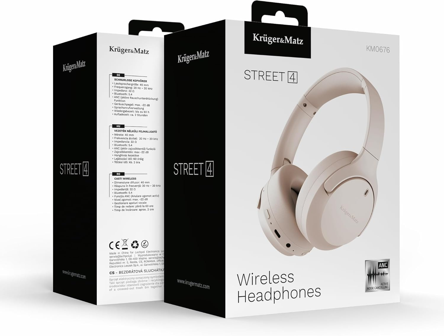 Kr&uuml;ger&Matz Wireless Earbuds Street 4 Built-In Microphone ANC Function Bluetooth 5.4 Beige image number 6