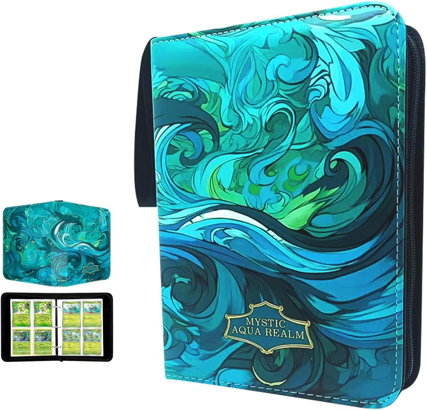 Trading Card Album, 400 Pockets Card Binder with 4-Pocket Sleeves for TCG, Yu-Gi-Oh, Magic the Gathering, and Sports Cards, Durable Card Holder for Collectors (Lighting, 4-Pocket) image number 3