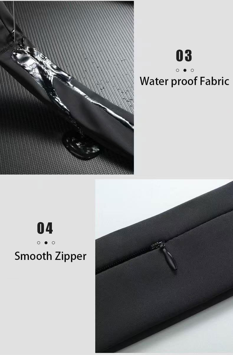 Bokmaton Slim Running Belt, 3-Pocket Adjustable Waist Bags, Waterproof Slim Fanny Pack for Men and Women, Holds All Iphone Models