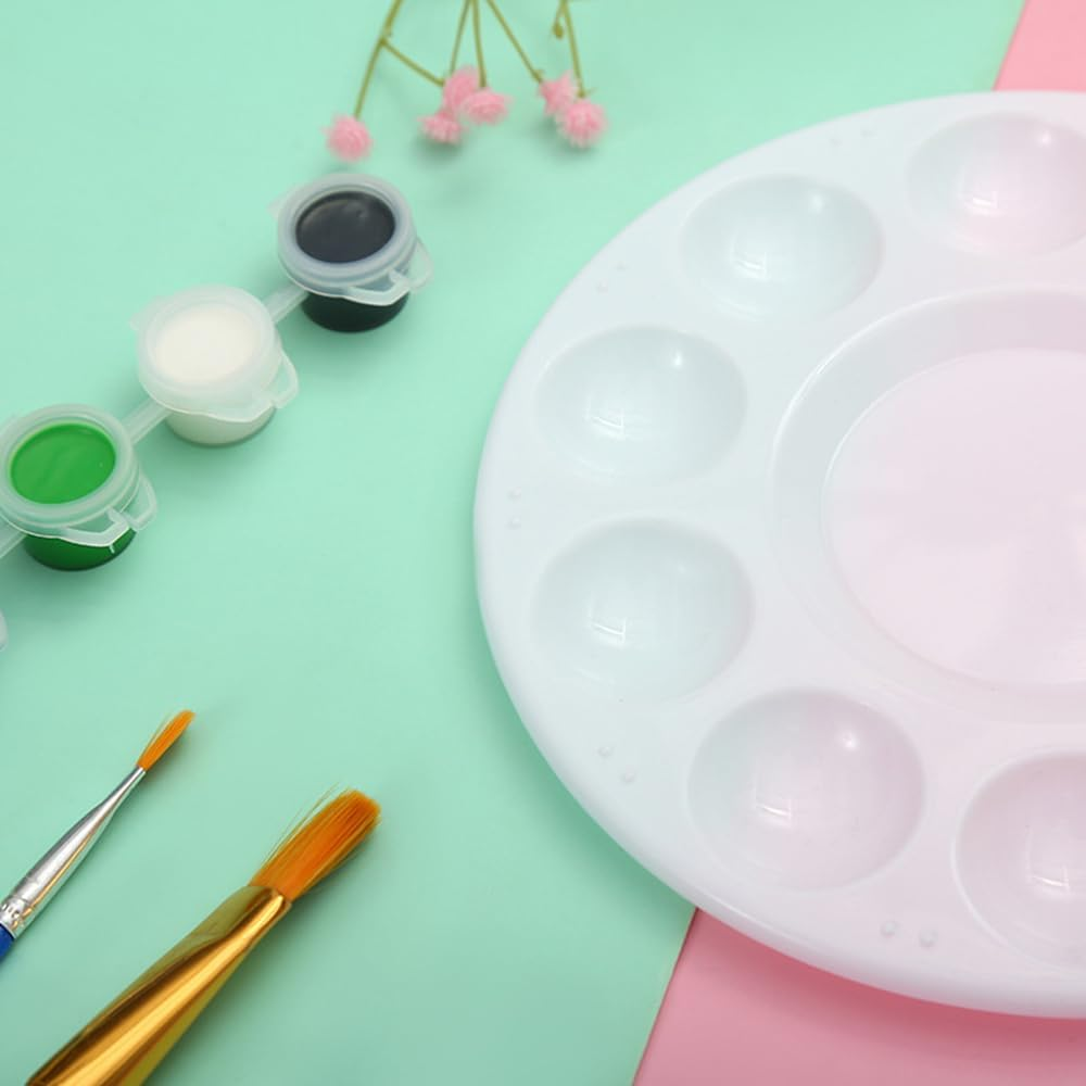 Paint Palettes for Kids, 12 Pack, 10 Wells, Plastic Art Paint Tray for Acrylic Painting image number 2
