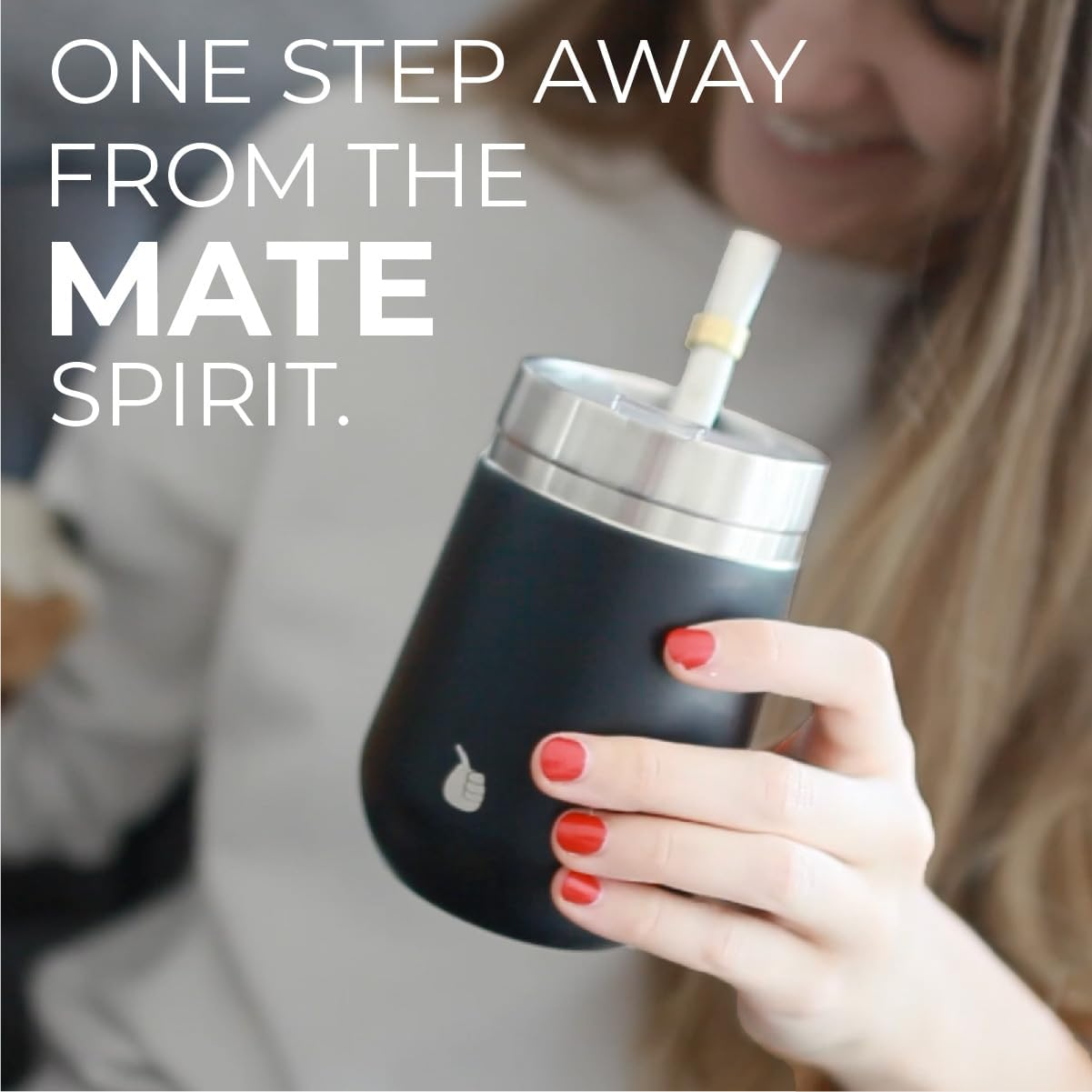 Gaucho-Market Yerba Mate Cup Gourd Double-Wall Insulated Vacuum Stainless Steel Mate Tea Cup Set with Lid, Includes Bombilla (Straw) and a Brush. (Revolution Black)&hellip; - Evolution White image number 5