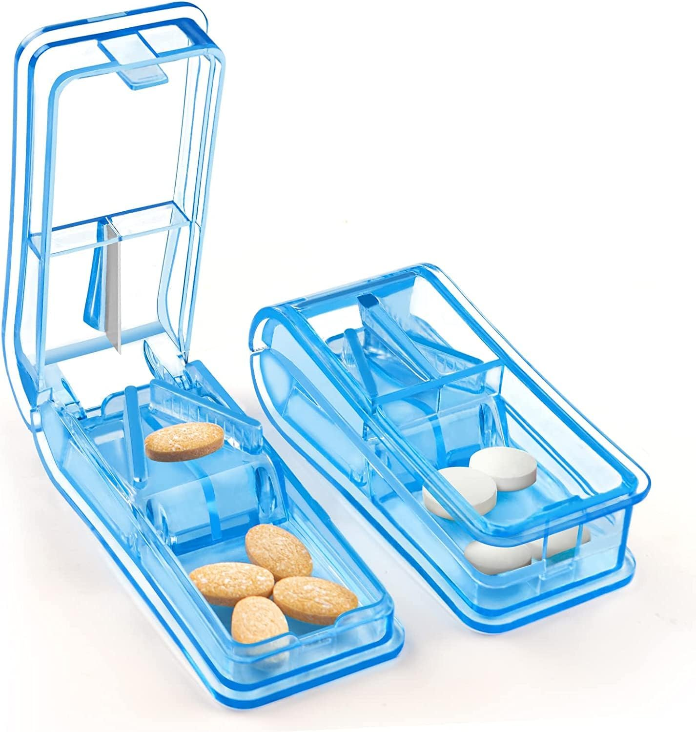 2Pcs Pill Cutter Splitter for Small Pills Pill Cutters for Small or Large Pills Professional for Tablet Vitamin Medicine (Black)