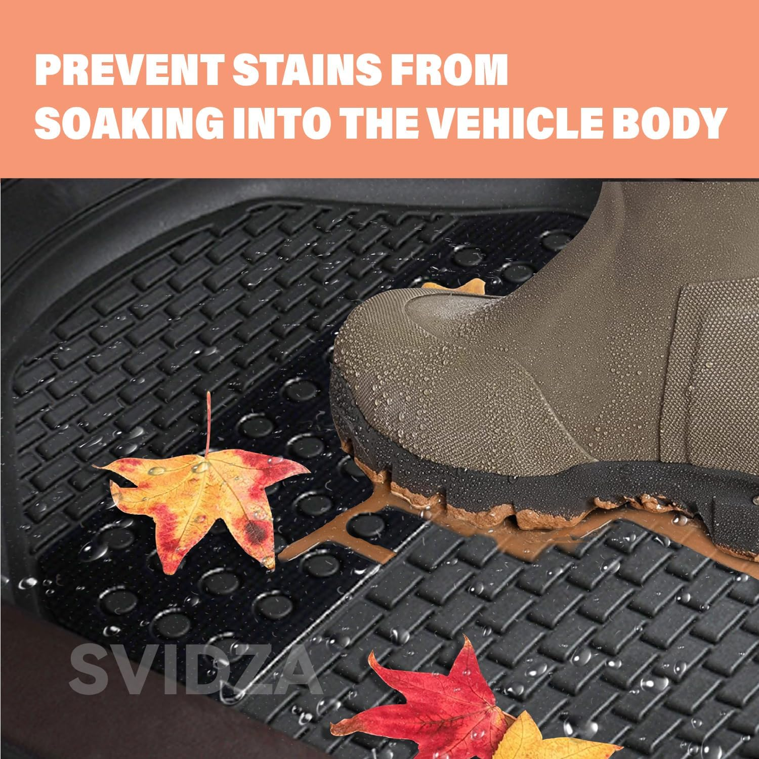 Car Floor Mats, Adjustable Size Automotive Foot Pads, All-Round Protection, Universal Floor Mats for Cars, Trucks, and Suvs - Black