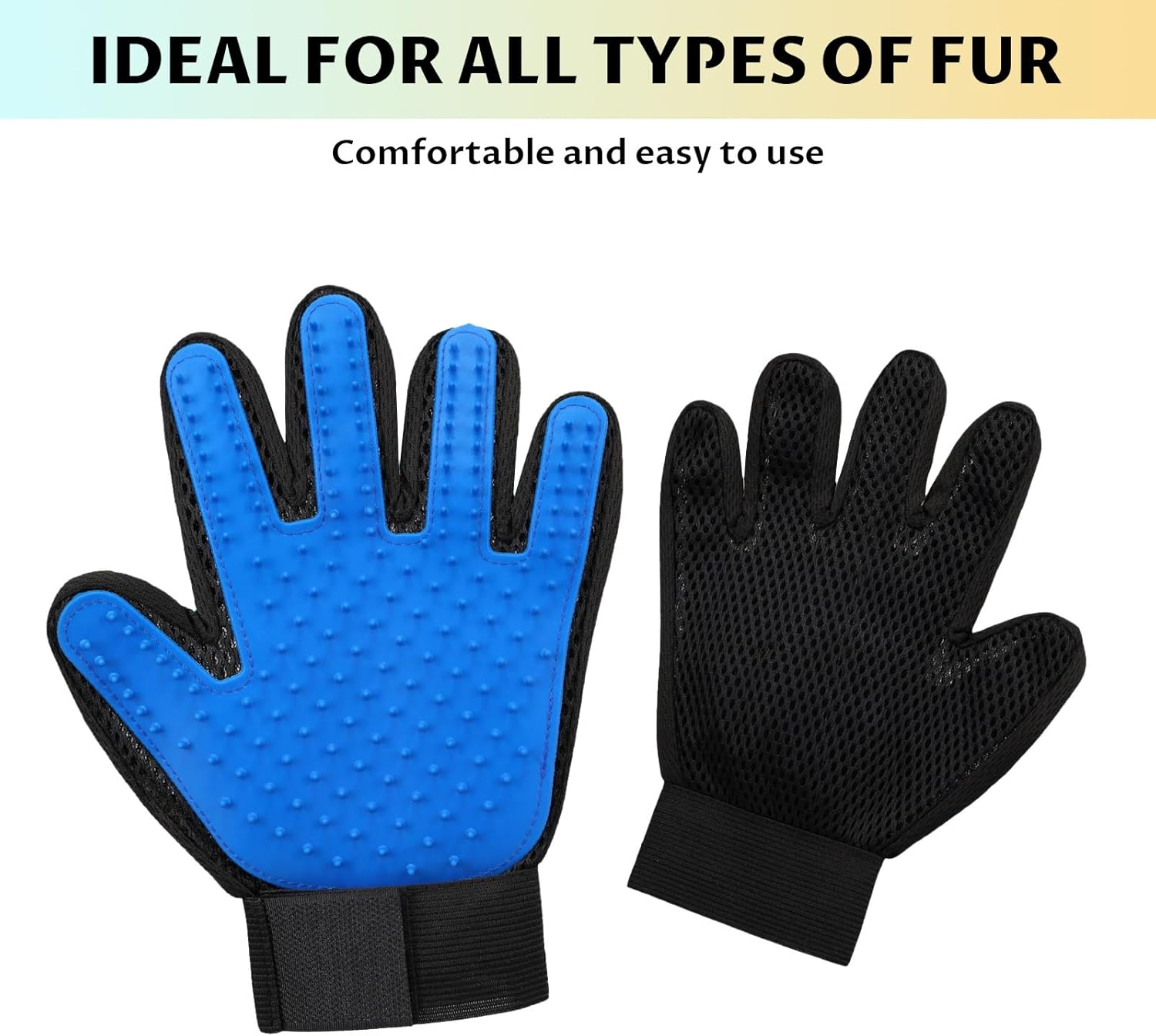 Velmoriah Pet Grooming Gloves, Silicone Hair Removal Gloves for Dogs and Cats, Multi-Function Grooming Mitt for Shedding, Bathing, Massaging image number 6