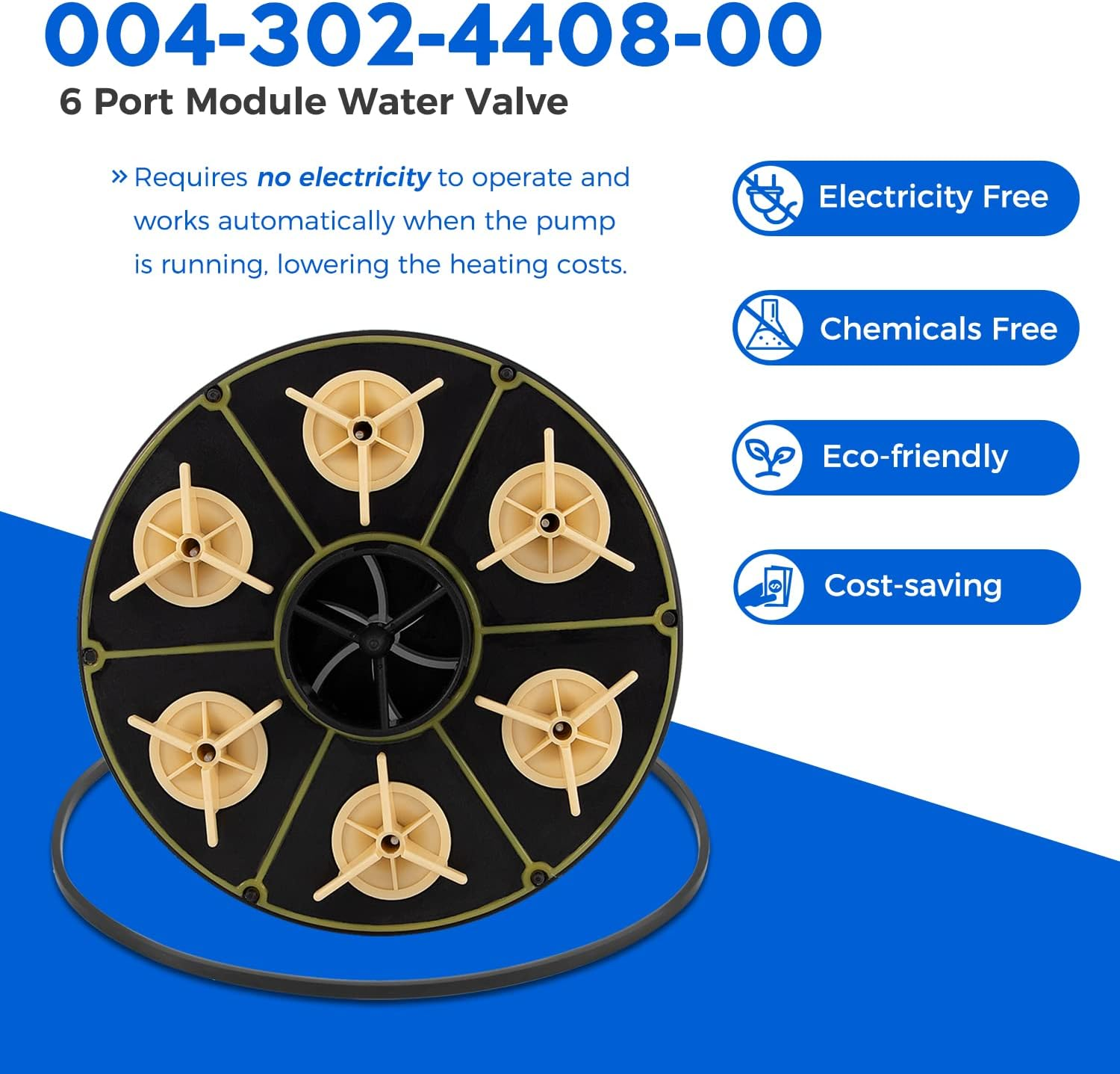 004-302-4408-00 6-Port Water Valve Module, Replace for Paramount 6-Port Module 004302440800 with Valve Shell O-Ring Part# 005-302-0100-00, 005302010000, Compatible with PCC2000 System image number 6