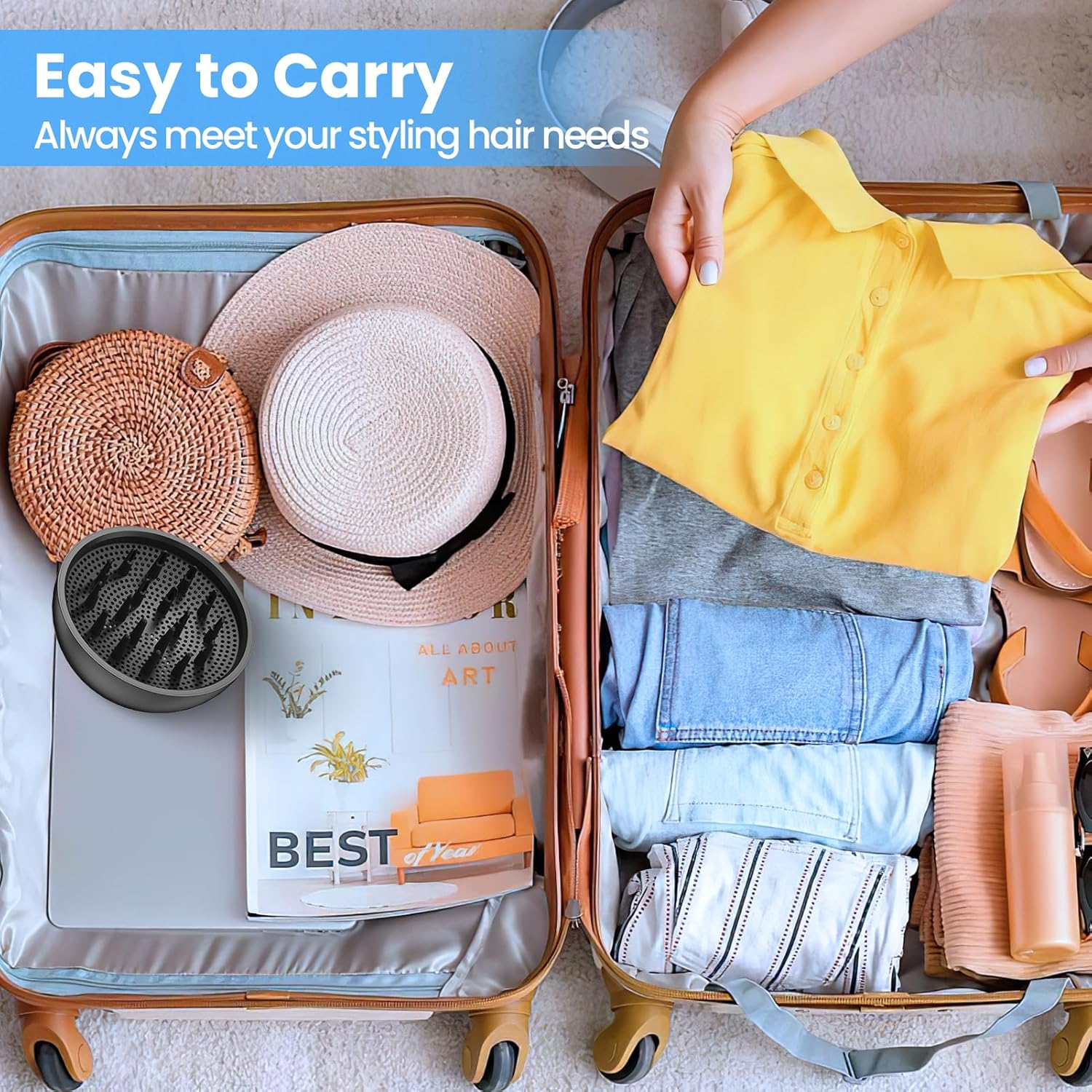 Diffuser Hair Dryer, LAMPICK Diffuser Attachment for Hair Dryer for Curly & Wavy Hair, Hair Diffuser for Curly Hair for Home Salon Gym Women Men & Pet Grooming (Grey) image number 2