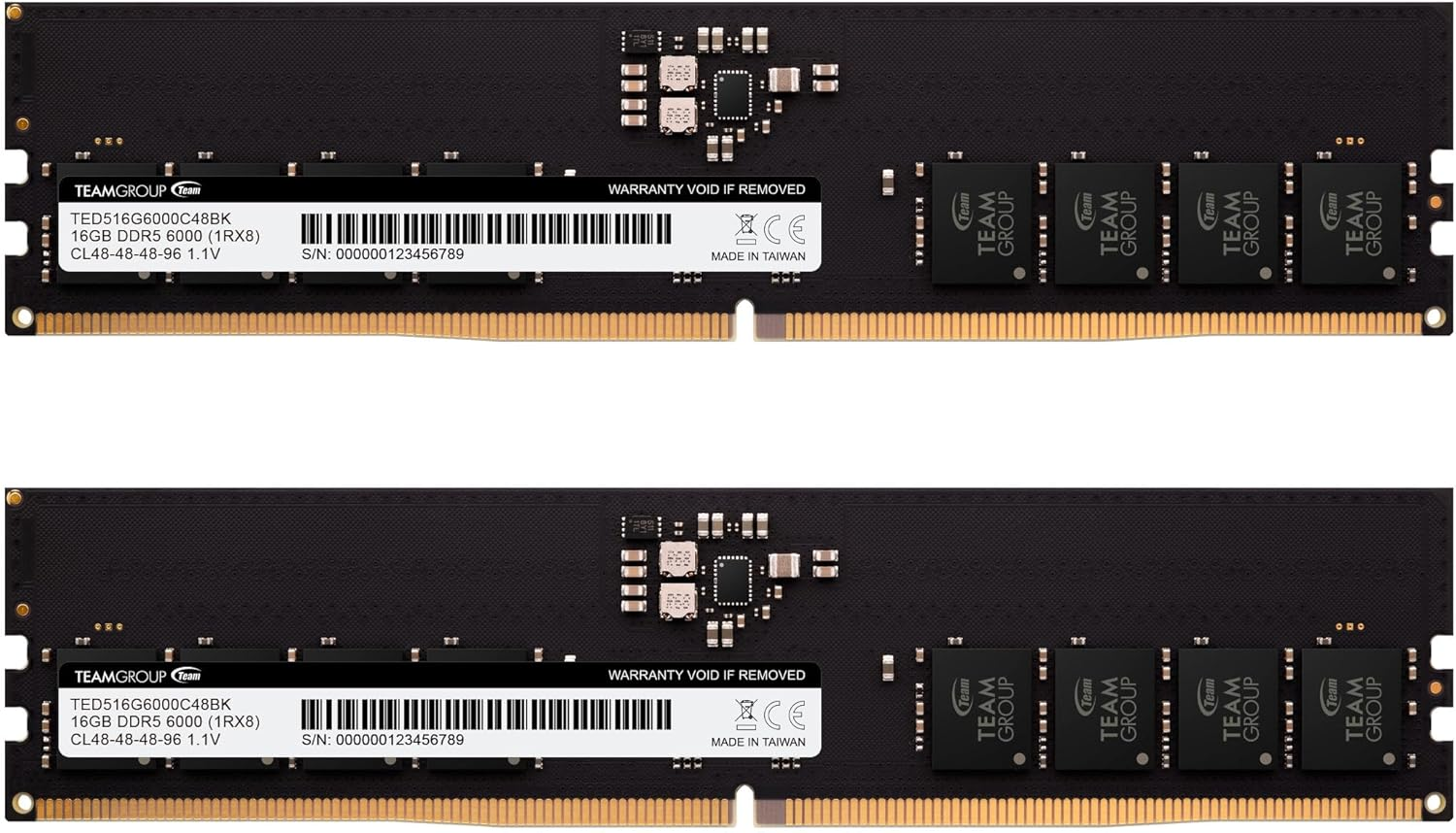 TEAMGROUP Elite DDR5 32GB Kit (2X16Gb) 6000Mhz PC5-48000 CL48 Non-Ecc Unbuffered UDIMM 288 Pin PC Computer Desktop Memory Module Ram Supports Intel & AMD TED532G6000C48DC01 image number 5