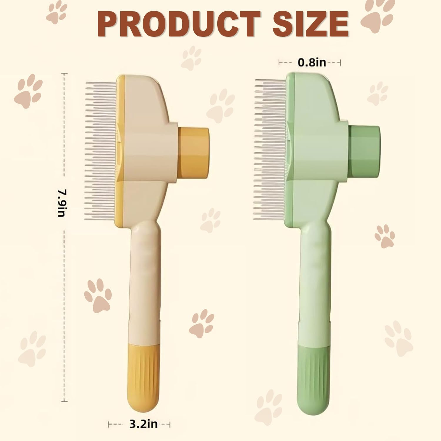 IONPSHG Cat Comb Grooming Tool Self Cleaning Grooming Brush for Cats and Dogs Cat Hair Removal with Release Button Pet Flea Comb Removes Fur Relieves Pain for Massaging and Cleaning Shedding Pet Hair image number 5