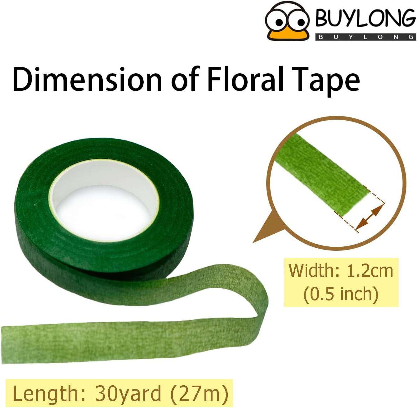 4 Rolls of Floral Tape 1/2 Inch Floral Tape Dark Green, Green and Grass Green Floral Tape Suitable for Bouquet Flower Stem Wrapping Process (30 Yards) image number 1