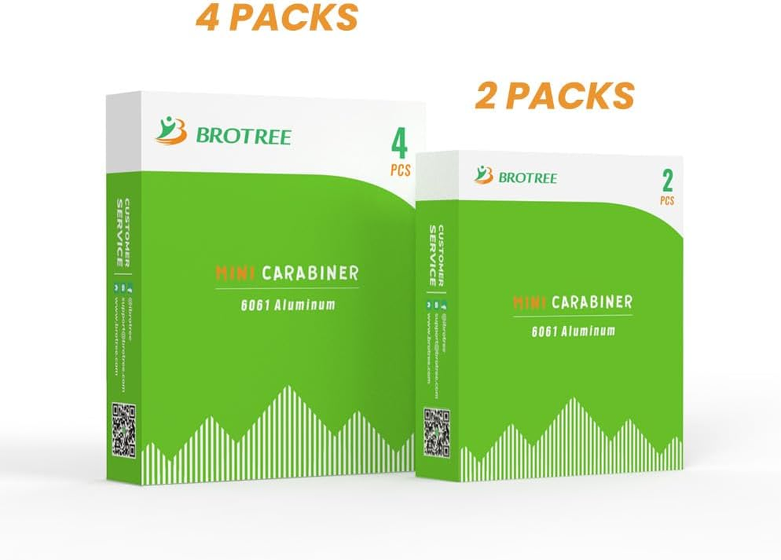 Brotree Small Carabiner Clips Mini Locking Carabiner - 6Cm Aluminum D-Ring